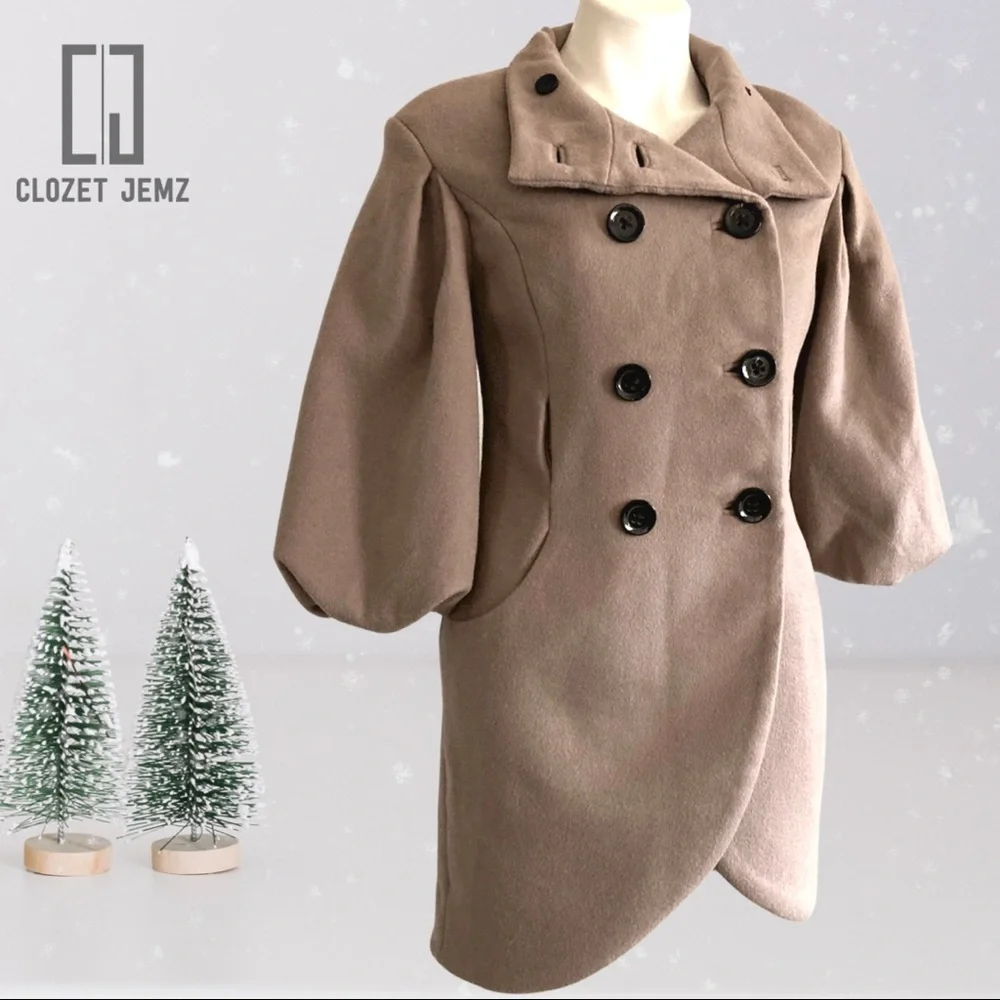 (S) NWT Only Edge Collection Button-Up Luxury Jacket in Beige - Picture 4 of 8